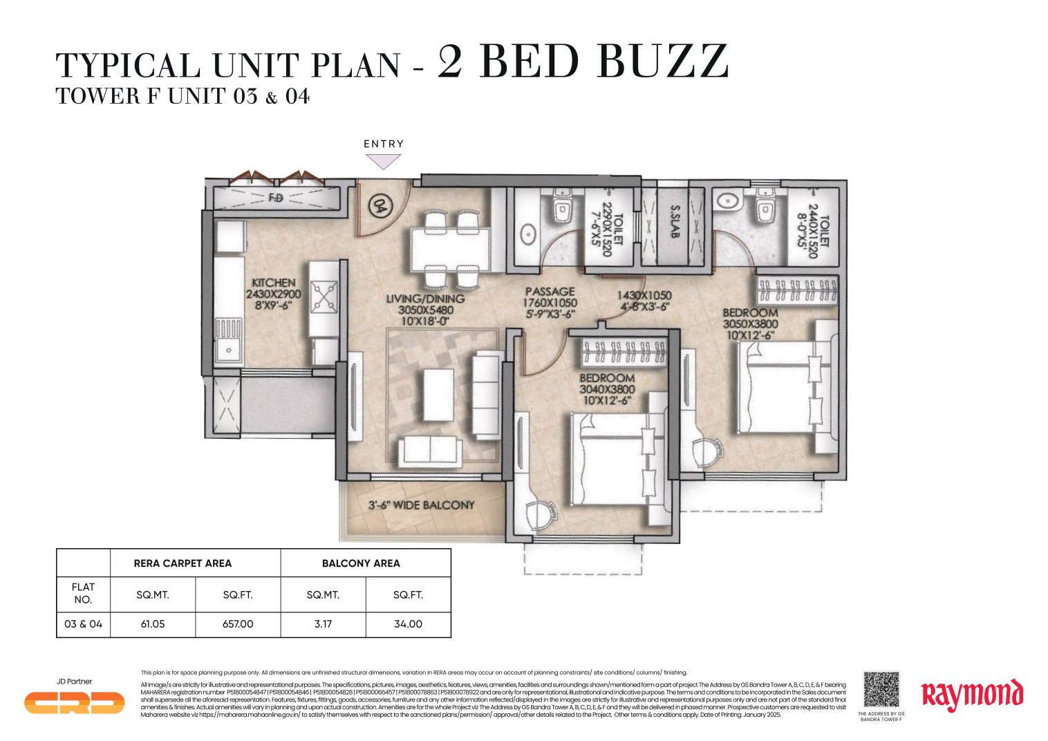 Blurred 2 bed Buzz floor plan