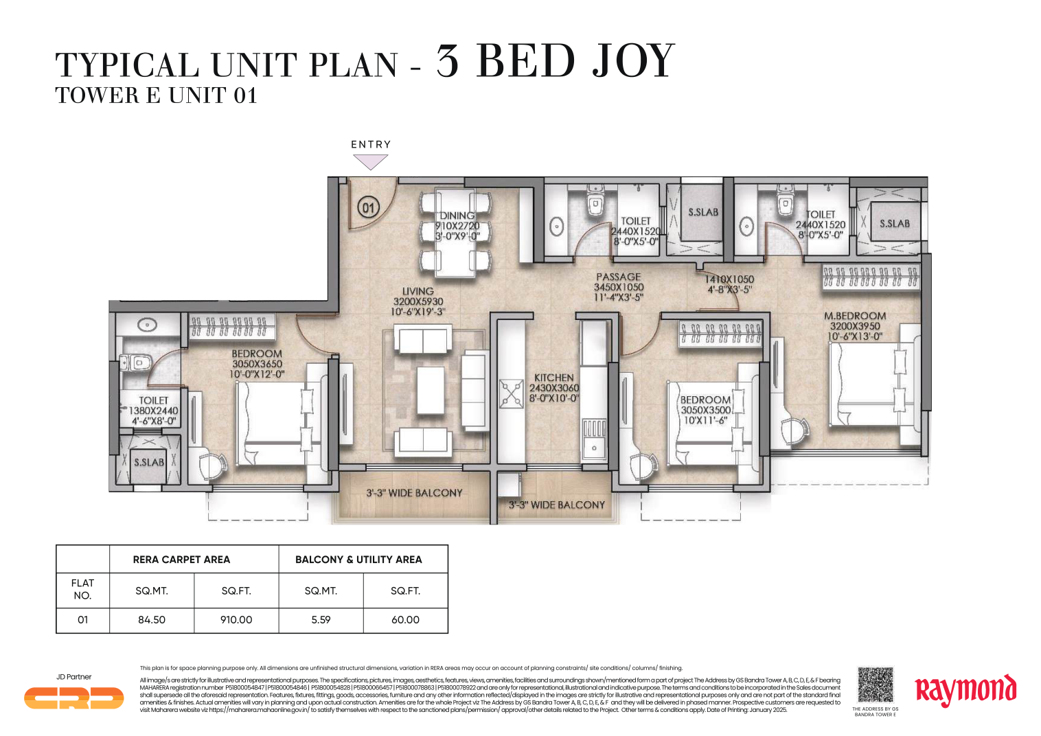 Blurred 3 bed Joy floor plan