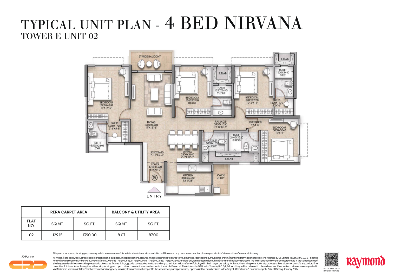 Blurred 4 bed Nirvana floor plan