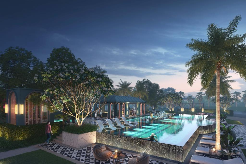 Pool courtyard, artistic impression